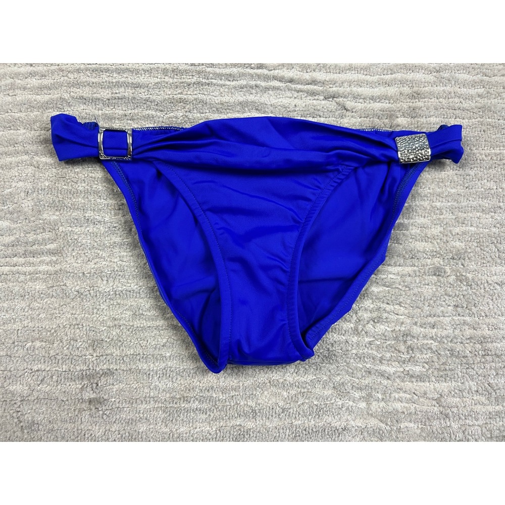 Venus Bikini Bottom Women 4 Royal Blue Low Rise Silver Hardware Accents Solid